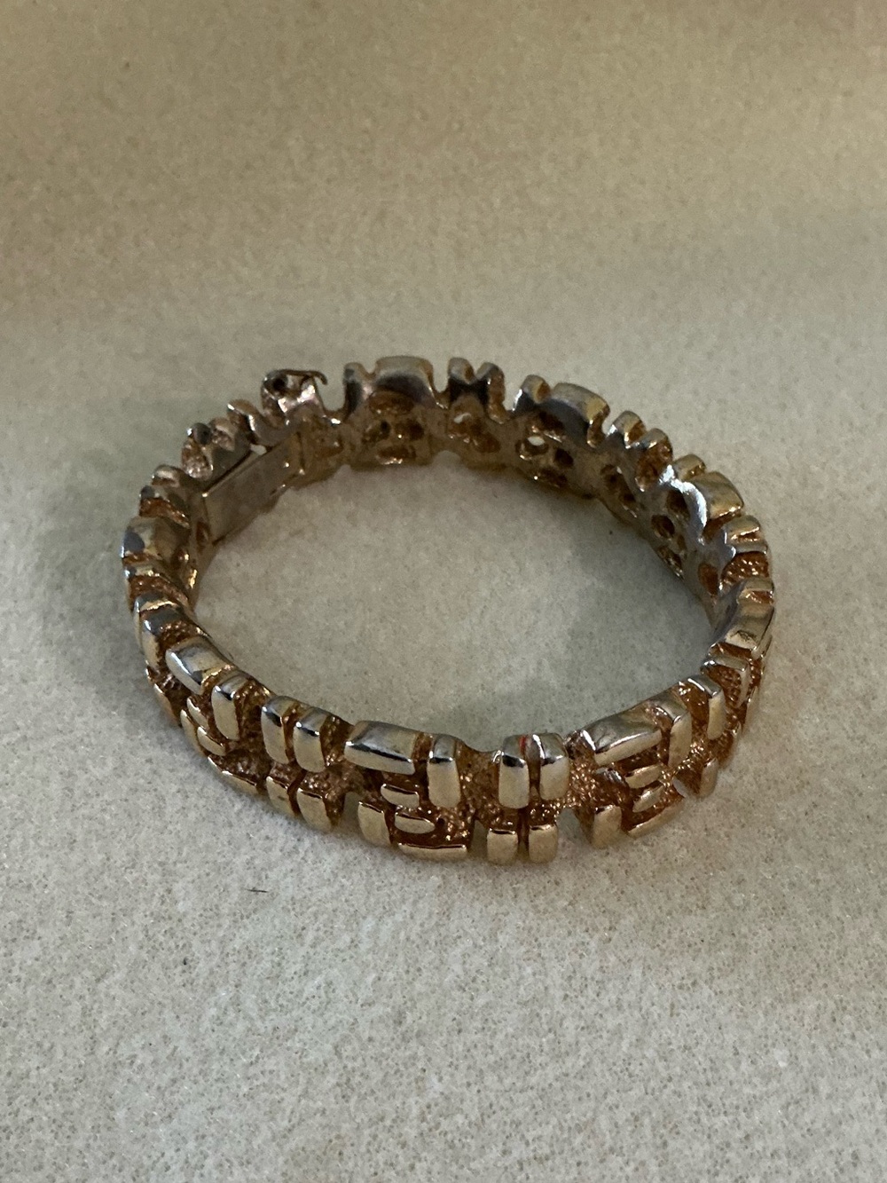 Gold-Tone Women's Cuff Bracelet - Elegant Link Design 8 1/2” - Picture 2 of 2